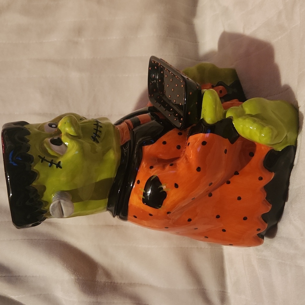 Cracker Barrel, Vintage, Rare, Halloween "Too Cute To Spook" Frankenstein Jar - Picture 3 of 10